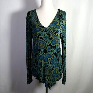 VTG Mirasol Y2K Fairy Grunge Whimsigoth Asymmetric Top Size S Floral Whimsical